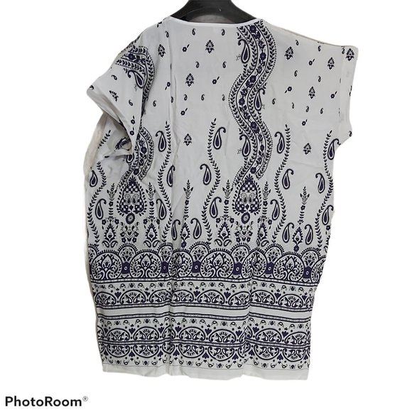 tunic shirt loose soft airy summer beach v-neck - Picture 2 of 10